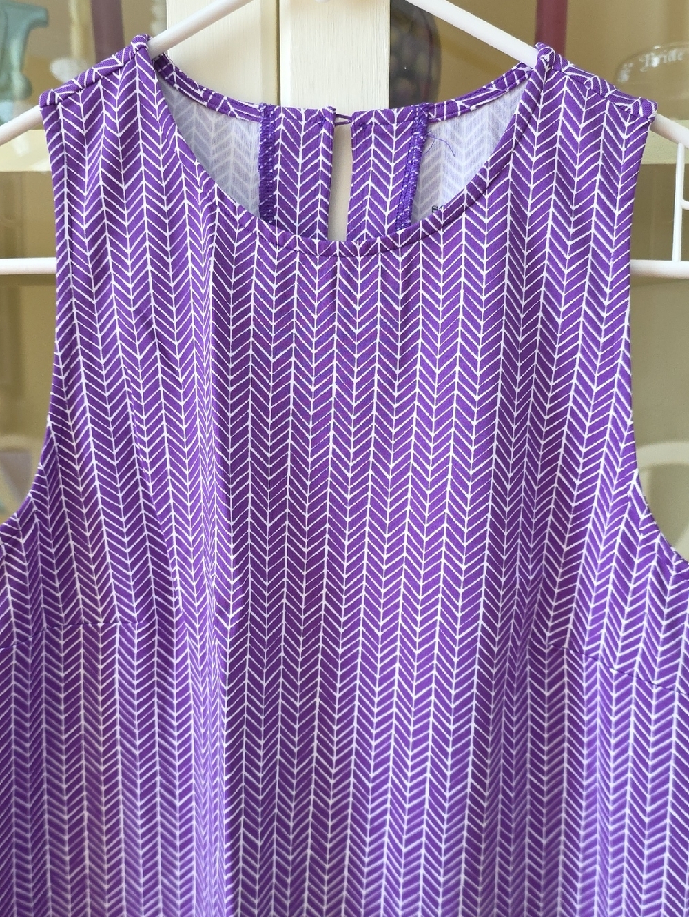Southern Tide Purple Chevron-Print Tank Dress